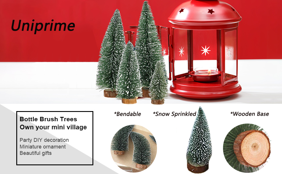 Mini Christmas Tree, Small Pine Tree with Wooden Bases for Xmas Holiday Party Home Tabletop Tree Decor (4pcs)