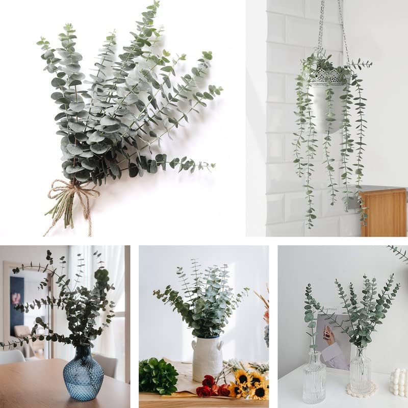 Dried Preserved Eucalyptus Stems Shower Bundle 20PCS Branches, 17" Natural Fresh Eucalyptus Plant, Real Eucalyptus Leaves Bunch for Vase Filler