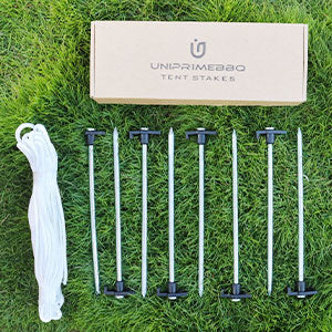 Tent Stakes Heavy Duty Tent Nail Camping Stakes,Tent pegs for Pop Up Canopy, Ground, Garden, 10" Galvanized Steel Stakes 8pc-Pack (Orange)